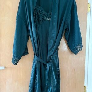Victoria's Secret Satin Lace-Trim Robe